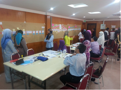 The participants were talking about mapping processes selected during the workshop. 